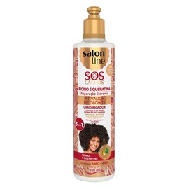Linha Tratamento (SOS Cachos) Salon Line - Ativador de Cachos Ricino e Queratina – Reparacao Extrema 5 em 1-300 Ml - (SOS Curls - 5 in 1 Restoration Castor and Keratin Curl Activator 10.1 Fl Oz)