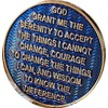 5 Month AA Medallion Elegant Blue Gold Plated Sobriety Chip