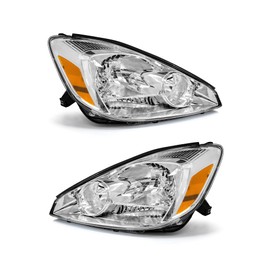 AXLAHA for 2004-2005 Toyota Sienna Headlights Assembly Compatible with 04 05 Sienna Headlamp with Chrome Housing Amber Reflector Replacement Driver & Passenger Side