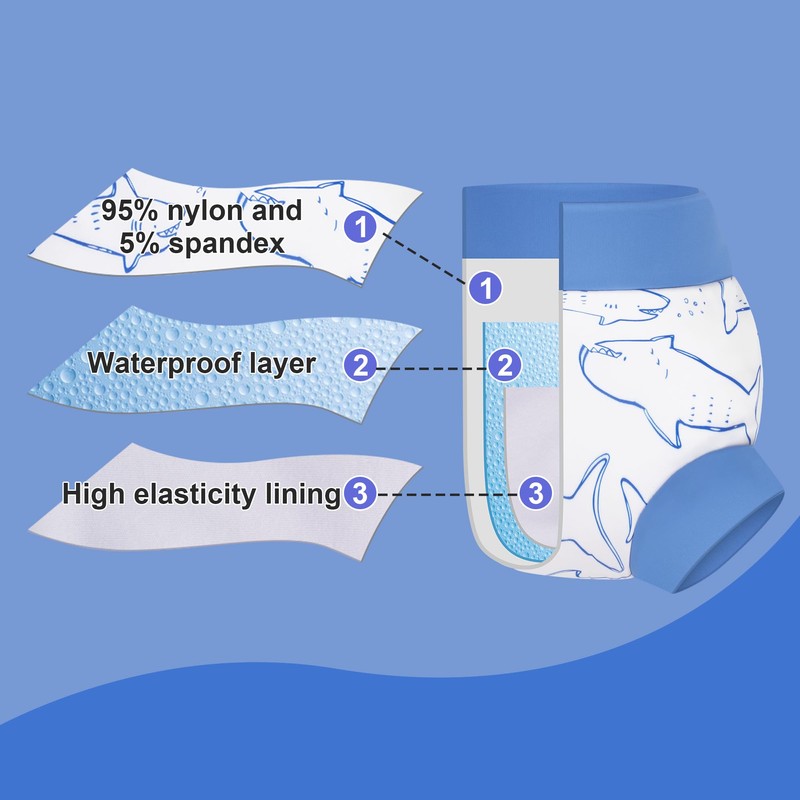 BIG ELEPHANT Reusable Baby Swim Diapers - 3 Pack for