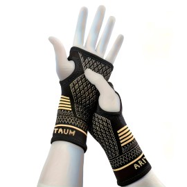 1 Pair Copper Wrist Compression Sleeves Support Brace Unisex for Sports Fitness Workouts Typing Breathable Hand ProtectionSize: S