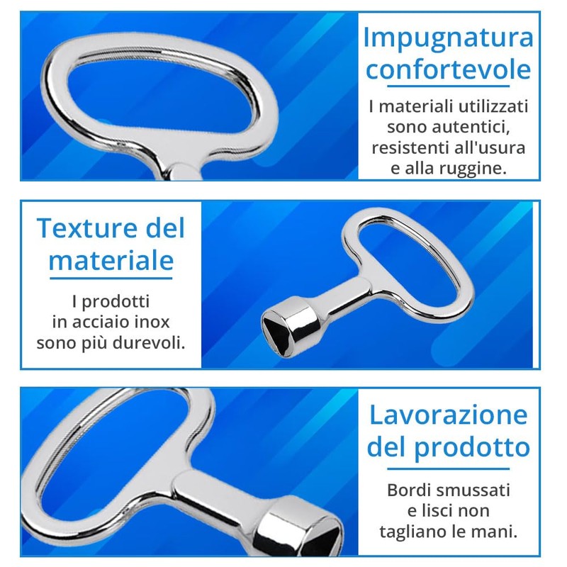 Jonami Chiave Triangolare Bidone Spazzatura Universale Contatore Armadio Gas Acqua