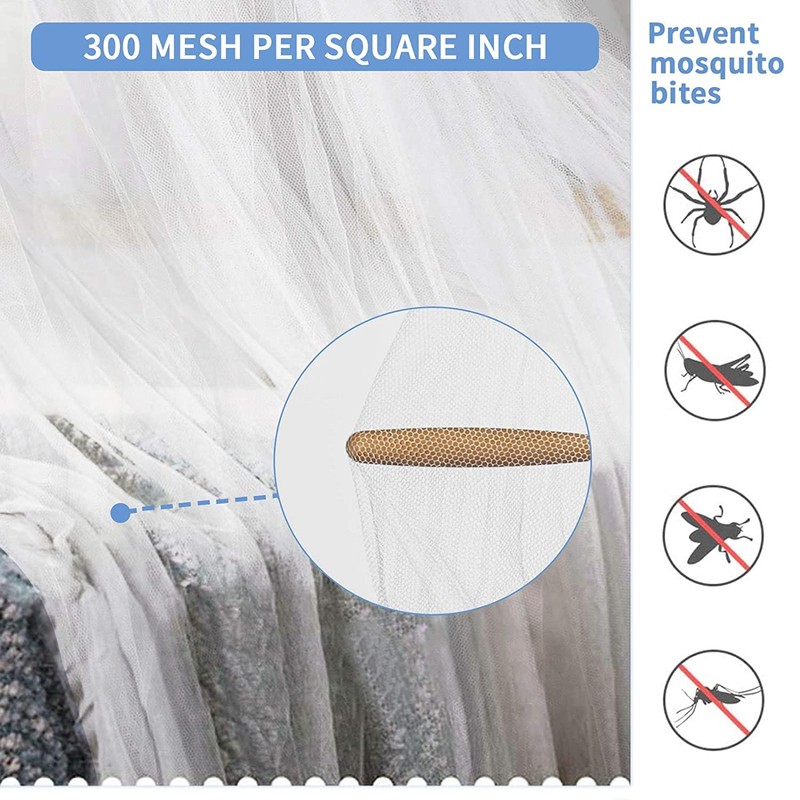 Sublaga Round Mosquito Net for Bed, Large White Bed Canopy