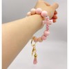 Jesemiah Flower Cross Silicone Beaded Wristlet Keychain Bracelet For Women