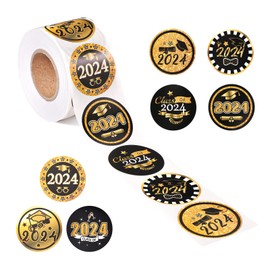 500pcs / Roll Graduation Stickers, 1.5 Inch Round Graduation Cap Stickers Seals Class of 2024 Congrats Grad Stickers Graduation Labels Grad Party Supplies for Envelopes Diploma Certificates