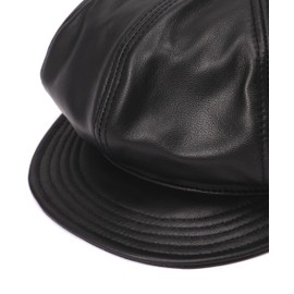 Schott Leather Newsboy Cap 782-5974006 Men's Leather Newsboy Cap, 010 black, L