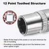 sourcing map 2pcs 12 Points Socket 1/4" Drive 7mm Metric