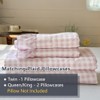 NSNLGSGC Pink Gingham Ruffle King Sheet Set, Pink Soft Pre-Washed