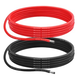 8 AWG Gauge Silicone Wire Electrical Cable（10ft red &10ft Black） Soft & Flexible 0.08 mm Tinned Copper core High Temperature Resistant Silicone Wire for Arduino Projects, RC Cars, Boat, Drones etc.