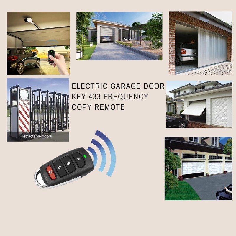 Bkiyougo 4Pcs 433mhz remote, garage remote control key fob, garage