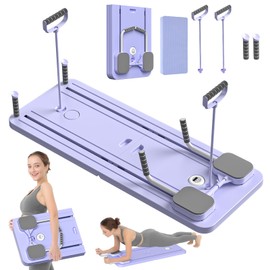 JANUA Pilates Board - Pilates Reformer Set, Multi-Purpose Foldable Pilates Reformer Board for Home, 5 in 1 Pilates Sliding Board (Purple)