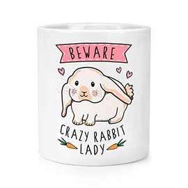 Vorsicht Verrückte Hase Damen Make-Up Pinsel Stift Topf