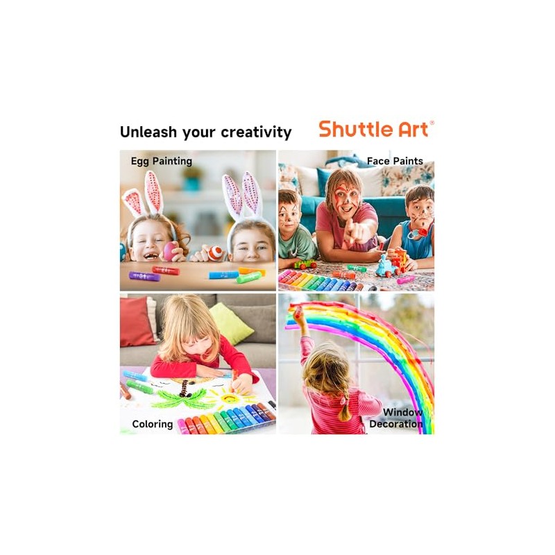 Tempera Paint Sticks, 15 Colors Solid Tempera Paint for Kids,