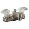 Bathroom Diverter Faucet, 4IN, 2 Lever, 1/4 Turn, Plastic, Brushed