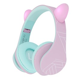 PowerLocus Kids Headphones Over-Ear, Bluetooth Wireless Headphones for Kids,with Microphone, Safe 85DB Volume Limited, Foldable with Carry Case, Audio Cable, Micro SD mode for Online Classes,PC,Phones
