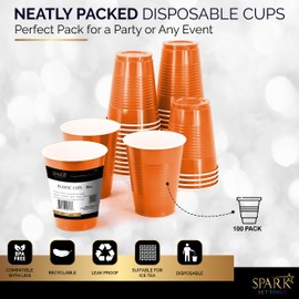 Amcrate Disposable Plastic Cups, Red Green Colored Plastic Cups, 18-Ounce Plastic Party Cups, Strong and Sturdy Disposable Cups for Christmas Party, 100 Pack