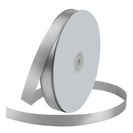 5/8" Wide x 100 Yards Single Face Polyester Satin Ribbon, Satin Ribbon for Crafts, Gift, Hair Bows, Wedding Party Decoration, Bow Making & Other Projects (Silvery)