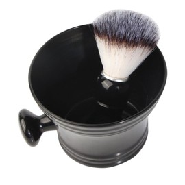 Baluue 1Set Men's Beard Grooming Kit of Reusable Shaving Brush with Foaming Bowl Multi Use Shaving Tool for Gentle Lathering Comfortable Grooming Experience for Sensitive Skin