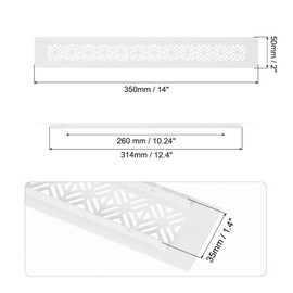 PATIKIL 14 x 2 Inch Door Air Vent Cover, Heavy Duty Aluminum Grille Ventilation Cover Louvered with Mounting Screws for Cabinet Wardrobe Door, White