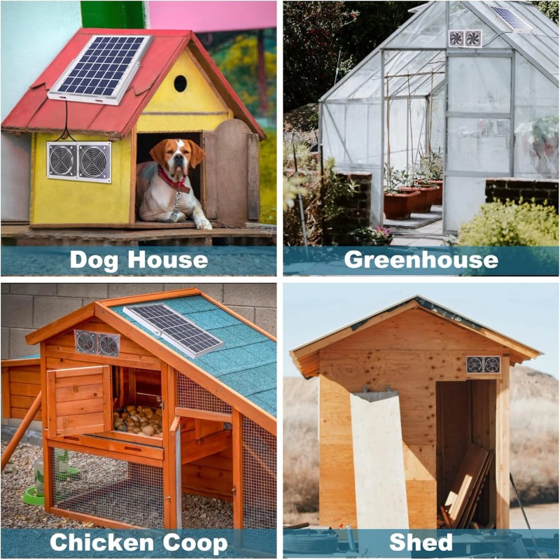 SOLPERK 10W Solar Exhaust Fan for Greenhouse & Chicken Coop