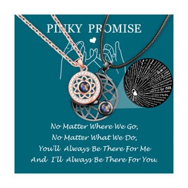 SUNSH Couple Sun and Moon Necklace for Boyfriend/Girlfriend/Husband/Man/Soulmate, Anniversary Valentine's Day Gifts for Him Her, Rose & Black