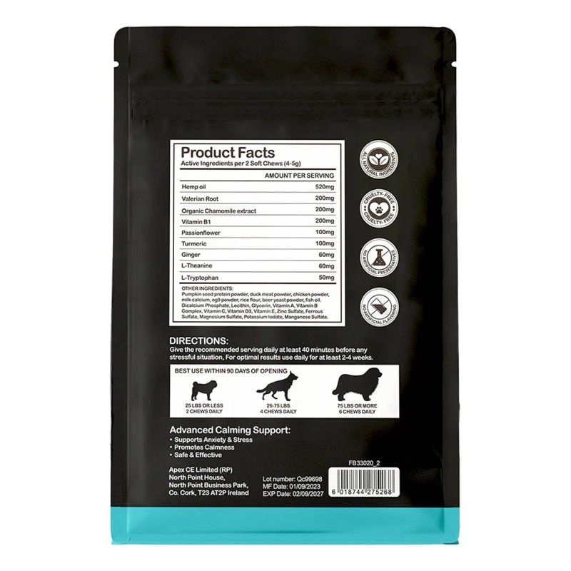 Perro Snacks Calmantes Para Perros 60 Tabletas 4 Sabores