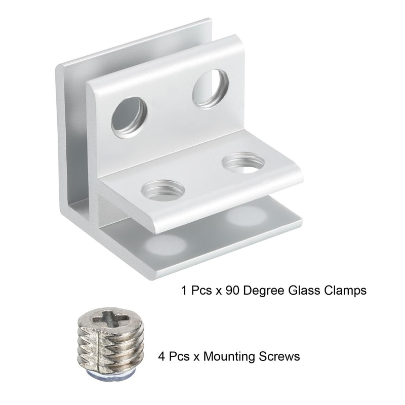 uxcell 90 Degree Glass Clamp, for 5-8mm Thickness Adjustable Double