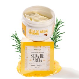 NATSHOP Crema Facial Seda de Abeja Natural con Aceite de Oliva y Romero - Hidratante y Reparador Facial - Libre de Químicos - Fácil Absorción - 50g