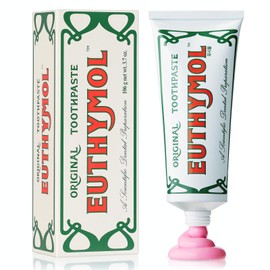 EUTHYMOL Original Pink Toothpaste (3.7fl oz/Pack of 1) - Fluoride-Free Toothpaste for Sensitive Teeth & Gum. Bad Breath, Cavity Prevention, 12-Hour Long Lasting Freshness with Wintergreen