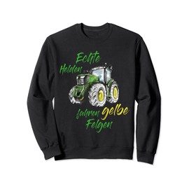 Real Heroes Driving Yellow Rims John Tractor Trekker Deere Sweatshirt