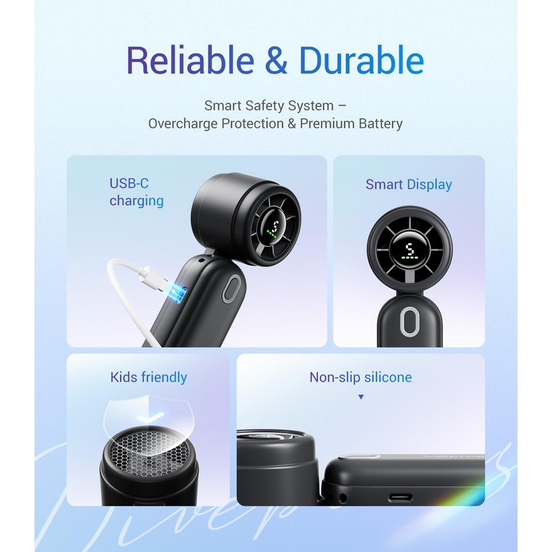 Diveblues iTurbo Portable Handheld Turbo Fan, 5 Gear High Speeds,