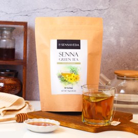 Sennaveda Senna Green Tea – 50 Tea Bags| Made with Senna and Green tea leaves | Herbal Tea | Digestive health | Detox tea | Detox cleanse | Laxatives | Senna tea for constipation