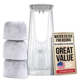 Keurig Starter Kit Replacement for Keurig 2.0 K200, K250, K35, K-Duo, K Duo Hot & Iced Gen 2 and K-Compact Coffee Makers by PureHQ - Includes Short Filter Holder and 3-Pack Cartridges Water Filters