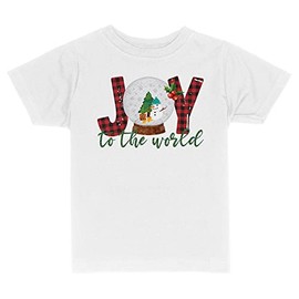 Snow Globe Joy to The World Toddler Kids T-Shirt 4T White