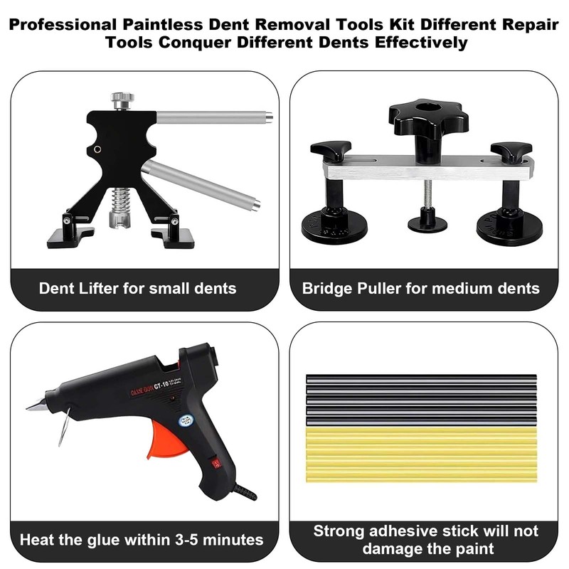 Auto Body Dent Repair Kit, Paintless Dent Removal Kit with