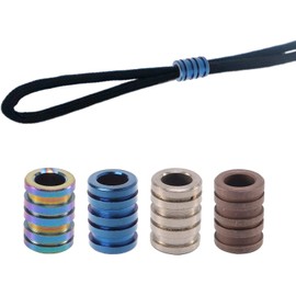 Parachute Cord Beads Lanyard Beads Titanium Paracord Bead for Knives Lanyard Pendant Paracord Beads EDC-Lanyard Spacers Set EDC-Lanyard Bead Set Paracord Tactical and Personal Defense (Silver)
