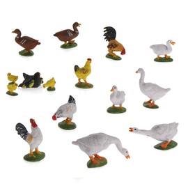 Evemodel 30pcs Model Train Painted 1:43 Farm Animals O Gauge Chicken Duck Goose PVC
