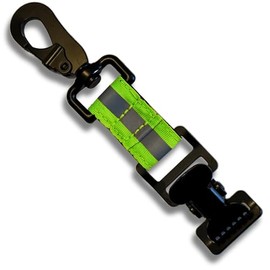 Firefighter Gloves Holder with Alligator Clips, 360° Buckle, Reflective Strap (Green)