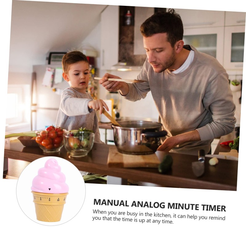 iplusmile 1Pc Pink Ice Cream Mechanical Timer Wind Up Cooking