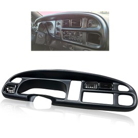ECOTRIC Dash Board Bezel Compatible with 1998-2002 Dodge Ram 1500 2500 3500 Truck Cover Instrument W/Vent Replace for 5GK51DX9AA, 5EU11DX9AB - Clips Included