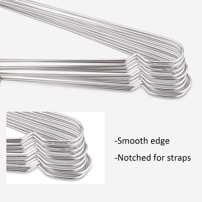 Tosnail 50 Pack Stainless Steel Strong Wire Metal Hangers Heavy