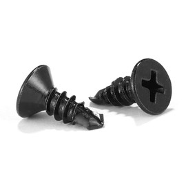 #8 x 1/2" Sheet Metal Screws 100Pcs 410 Stainless Steel Flat Head Fast Self Tapping Screws Black Oxide by SG TZH