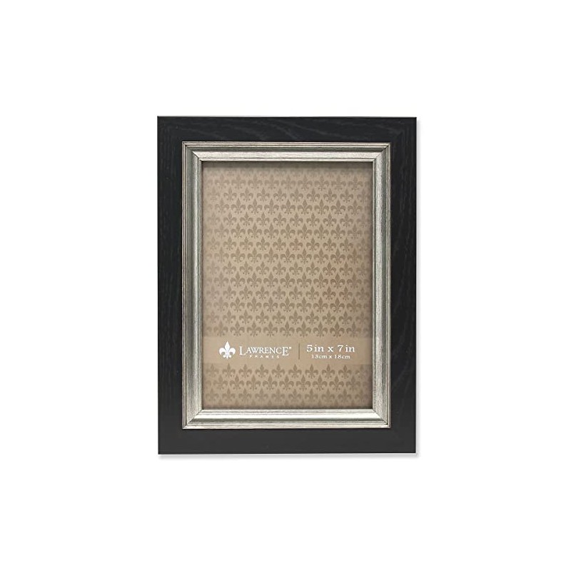 Lawrence Frames Black with Burnished Silver Composite Picture Frame, 5