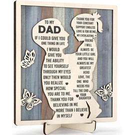 To My Dad If I Could Give You One Thing in Life Gift, Dad Thanksgiving Birthday Christmas Gifts for Dad from Daughter, Father's Day for Dad Decorations Desk Decor Signs Plaque Gifts - style_name: Dad and Son