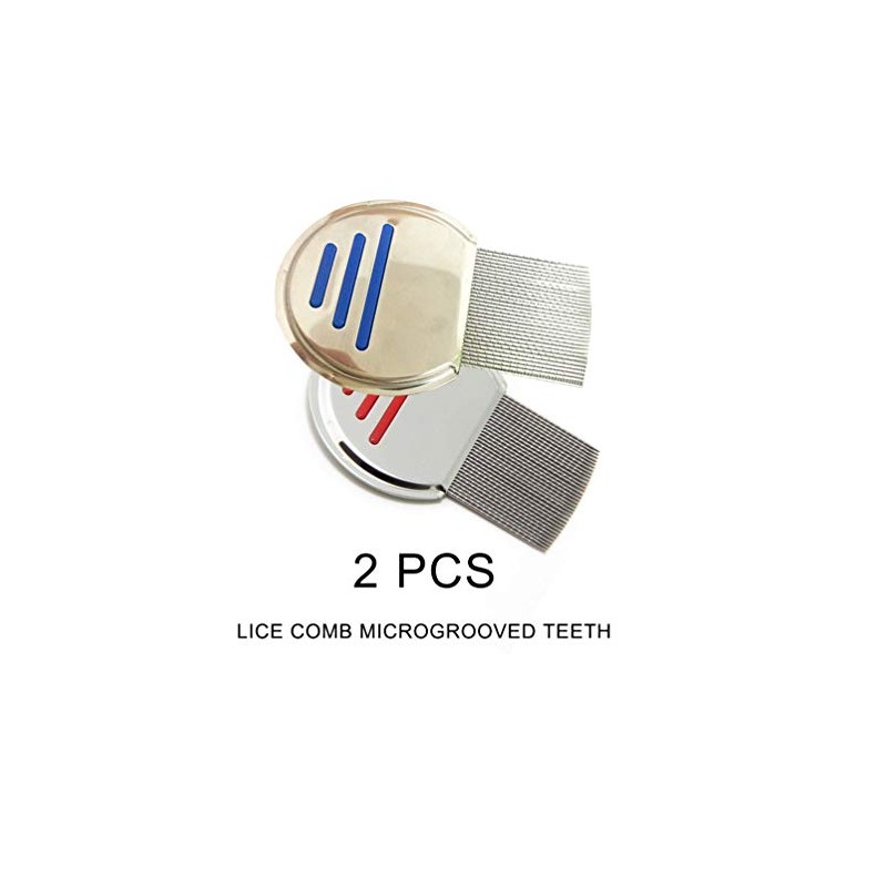 2 Pcs Stainless Steel Lice & Dandruff Comb,Fine Tooth Comb