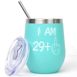 BOKALAKA 30th Birthday Women, 30th Birthday Gift for Women, Stainless Steel Wine Cup Gifts 30th Birthday Wife, Birthday Gift (Blue, 350ml)