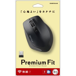 Buffalo BUFFALO Wireless BlueLED 3 Button Premium Fit Mouse Black BSMBW305MBK