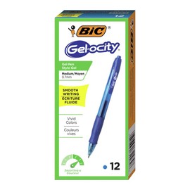 Wholesale CASE of 15 - Bic Velocity Gel Retractable Pens-Gel Pen, Retractable, .7mm Point, Blue, 12/pk