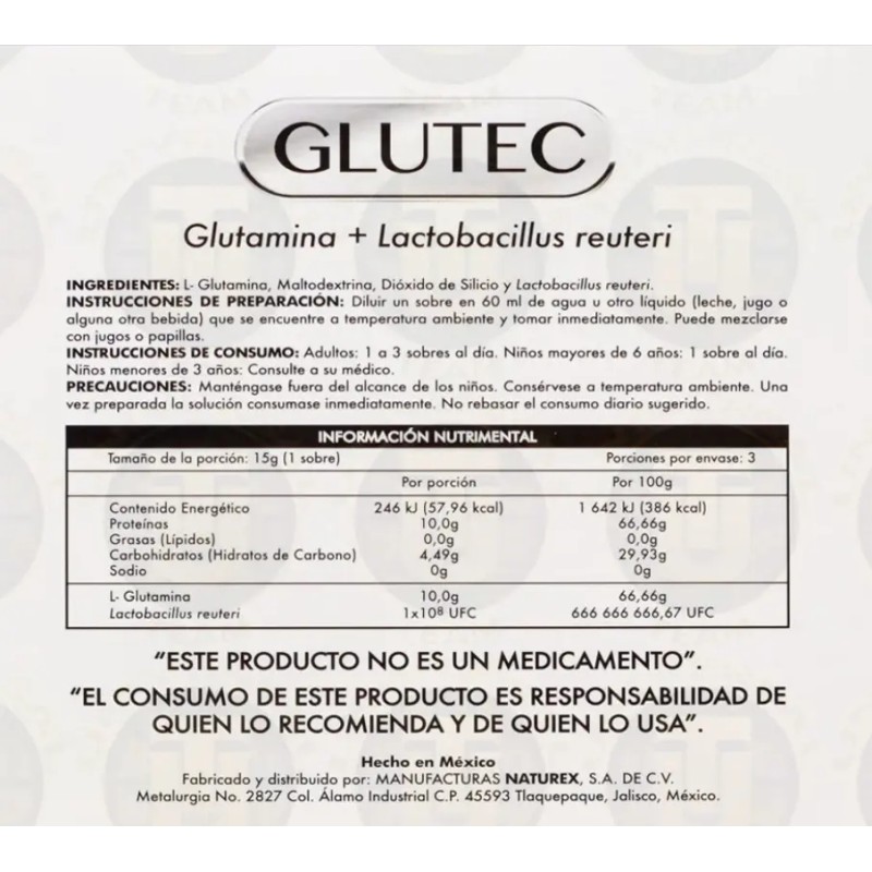 Glutec Glutamina Lactobacillus Caja Sobres Naturex