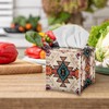 ZFRXIGN Southwestern Tissue Box Cover PU Leather Square Tissue Box
